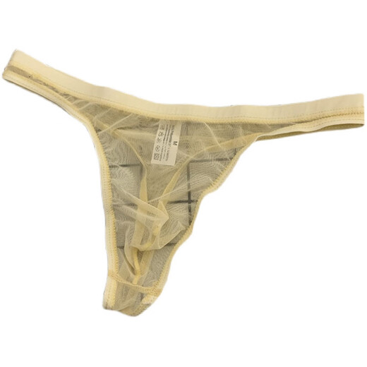 Transparent tight sexy breathable mesh ice silk underwear for men's thong, men's sexy T-shorts low, white XXL145-160
