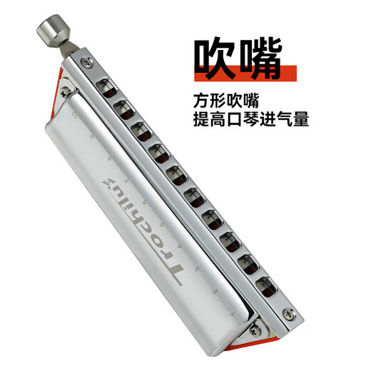 嘉德瑞 JDR蜂鸟十孔半音阶口琴10孔布鲁斯流行调音-红色paddyC调