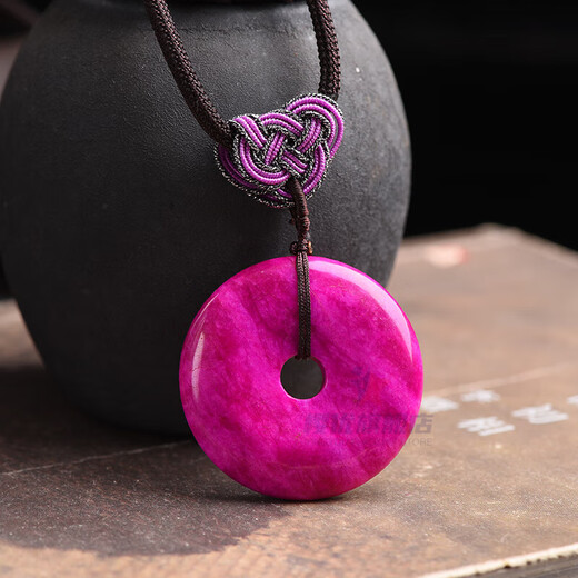 Yingyou Natural Comfort Couple Crystal Peace Buckle Men's and Women's Buddha Bead Necklace Pendant Suji Stone Peace Buckle Pendant Women's Peace Buckle Purple