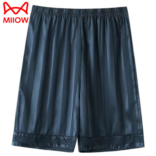 
Catman (MiiOW) men's pajama pants for summer thin ice silk casual size plus fat shorts home pants loose pajama pants middle-aged and elderly shorts double pocket ice silk C698 L 100-120