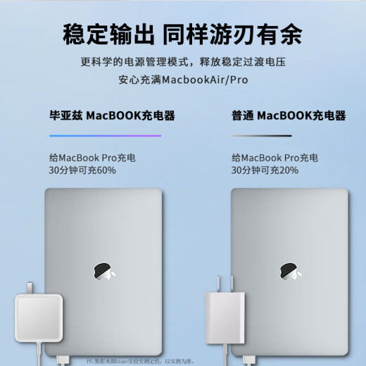 毕亚兹 苹果笔记本充电器45W Macbook Air Pro专用电源适配器线磁吸L型弯头 A1369 A1370 A1304