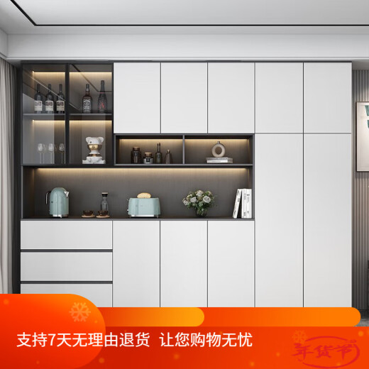 Muxituo sideboard light luxury modern simple living room storage cabinet cupboard kitchen storage cabinet wine cabinet household tea style 15280*40*220+ induction light