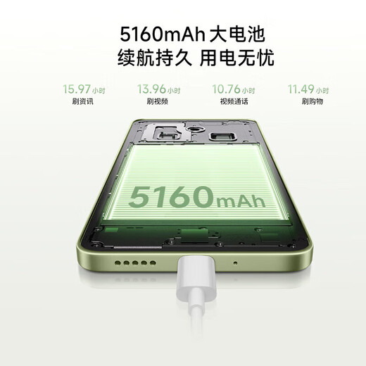 Xiaomi Redmi series new flagship 5G mobile phone optional 24-month interest-free new mobile phone on the market side fingerprint long battery life backup mobile phone for students and the elderly olive green Redmi 14R 5G 6GB+128GB official standard configuration