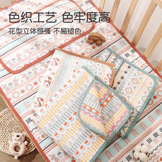 90% new Yanni Bella children's mat summer crib mat soft gauze dormitory breathable sweat-absorbent washable 56*100
