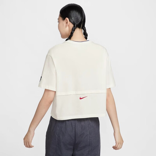 
Nike (NIKE) 2025 Spring Women's Sports Loose Casual Spliced ​​Printed Round Neck Short Sleeve T-Shirt HF6291-133-687 hf6291-133 S
