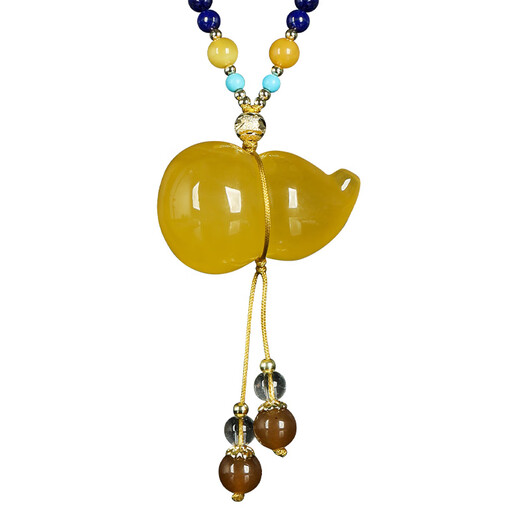 OUCERNY Beeswax Pendant Collection Gourd Pendant Natural Unoptimized Raw Mineral Amber Full Honey Chicken Butter Yellow Pendant Orphan