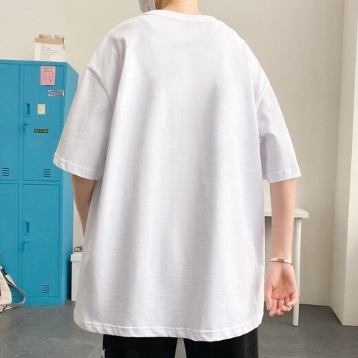GTYUWVG【9859人收藏】纯棉男士2024夏季新款T恤韩版潮流ins港风学生 白色T恤【SNOOPY小狗】 L