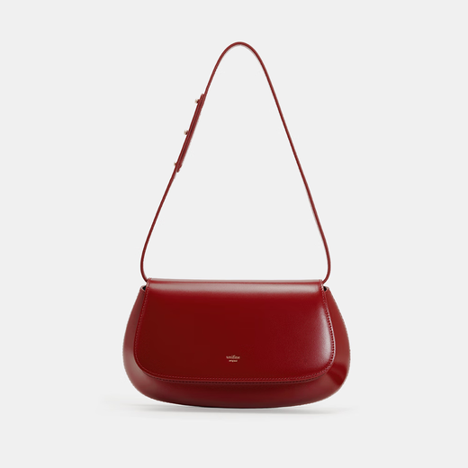 UNIFINE腋下包白色板栗小包ins轻奢高端女士单肩包斜挎包包新款七夕礼物 可斜挎/手提-安可拉红