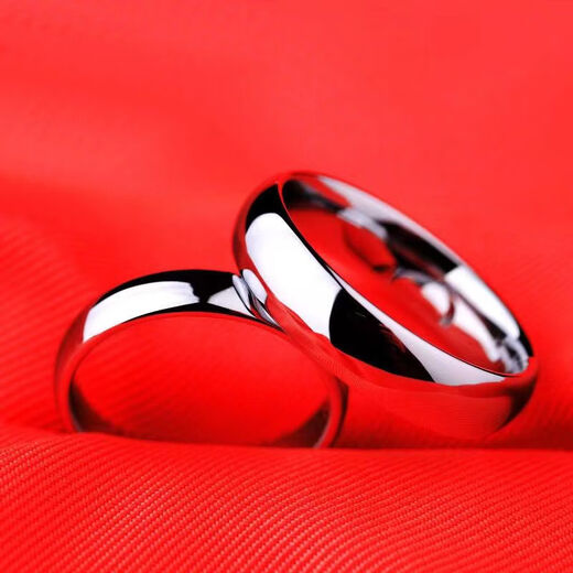 Laofengxiang pt950 platinum ring for men and women, smooth plain ring, platinum pair ring, frosted couple ring, gift for girlfriend, platinum simple love - men's ring (curved surface), be sure to note the number (8-25) or leave it when you are closed.