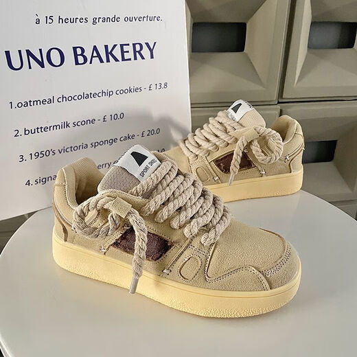 
Huilijun couple bread shoes men's new spring ins college style sports shoes versatile thick sole height-enhancing moral training shoes casual shoes 9920 khaki 40