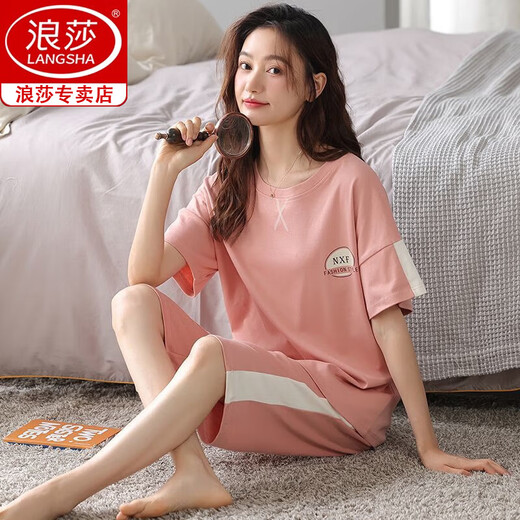 Langsha Pajamas de algodón puro para mujeres en verano Pantalones de manga corta Conjunto de pantalones 2025 Summer Nuevo estilo de mediana edad y ancianas