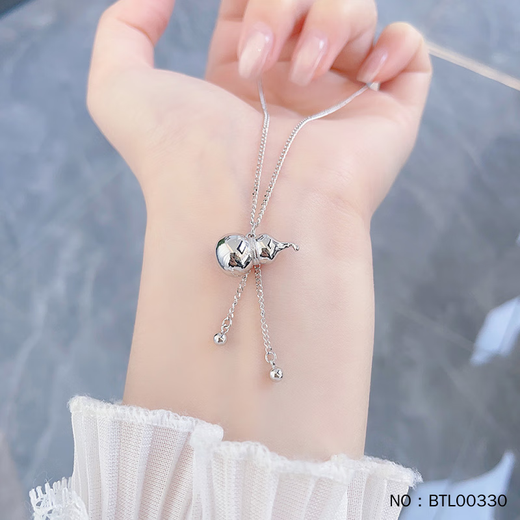 Liansichao PT950 solid Fu brand tassel platinum necklace Fu Lu double gourd pendant platinum chain set Valentine's Day gift platinum solid Fu brand gourd set chain about 5.26g