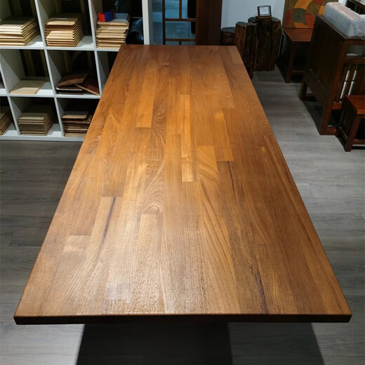 Tablero de registro de XMSJ Myanmar Teak Madera de madera sólida Barra Barra Cocina Desk Bay Window Bay Bay Board Contador de cubierta Panel 695x585x33 Piece de madera Cera de madera