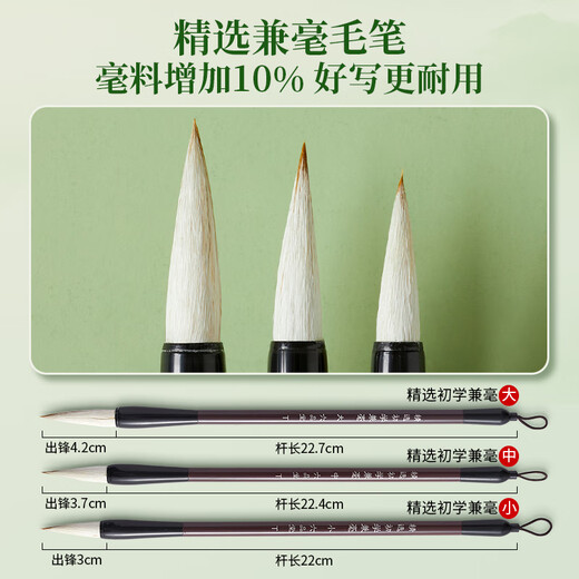 Liupintang calligraphy brush set for beginners, special for students to practice calligraphy, a complete set of tools and soft pen, rough edge paper, water writing cloth, ink, pen, ink, paper and inkstone, 18-piece set of the Four Treasures of the Study