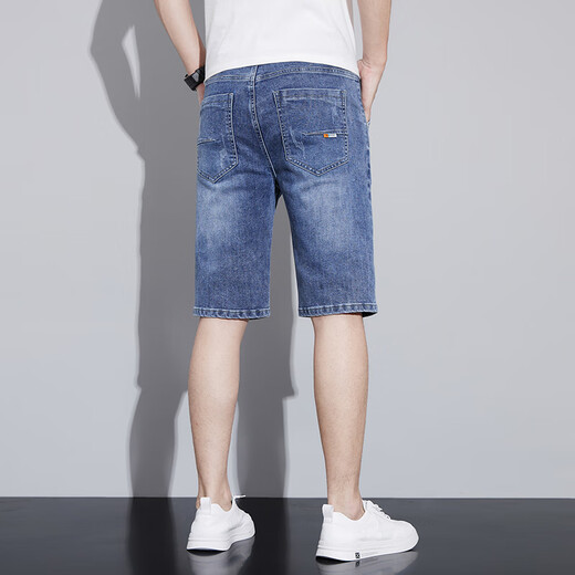 Summer de verano para hombres calzones de cinco puntos con pantalones cortos de mezclilla puros 2025 Pantalones de 5 puntos elásticos de la marca de moda de moda