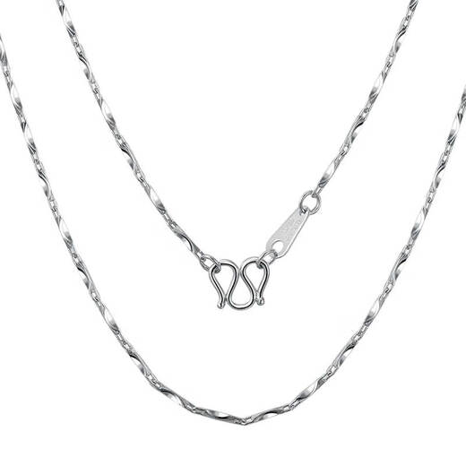 Duozun pt950 platinum necklace women's solid ingot chain platinum necklace women's plain chain clavicle chain versatile classic style 5.58 grams long 45cm thick about 1.1mm