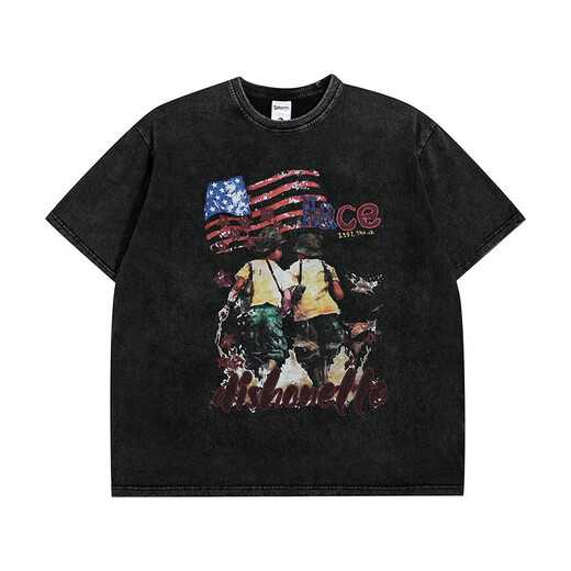 Nyckjk National Trend Retro Imprimé Old à manches courtes Shirt Small Coldolline x6630 X6630 M