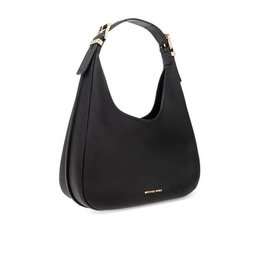
MICHAEL MICHAEL KORS elegant luxury shoulder bag classic round design black texture cowhide fashion versatile accessories black TU
