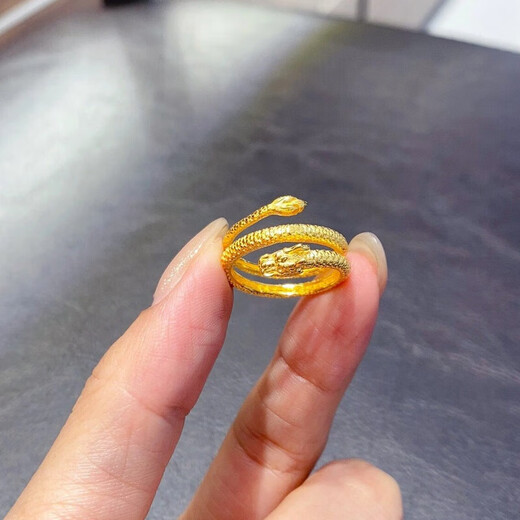 RSRDDY old Phoenix 5G three-circle dragon-shaped ring new Panlong 999 animal year 18k gold refers to three circles