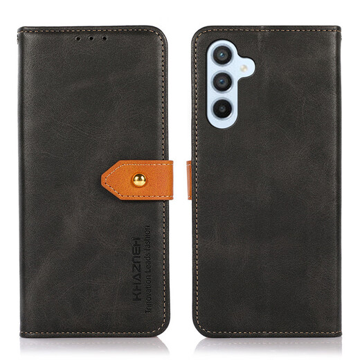 Maomanjian adapté à Samsung S25Plus Téléphone mobile Cuir en cuir Bouton Gol