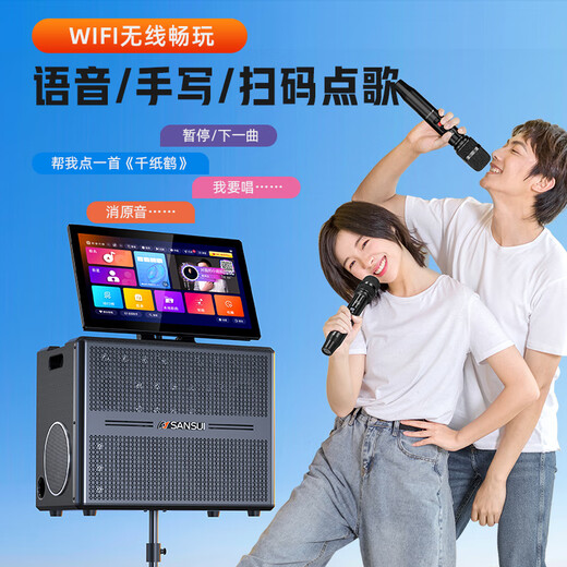 Shanshui Audio E86 flagship 25-year new karaoke audio amplifier all-in-one home ktv speaker set outdoor karaoke high-power square dance audio with display E86 Honor [send 3 years of song ordering member]