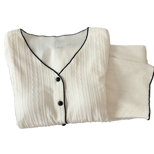 Yamulan Xiaoxiangfeng Apricot Pajamas de algodón puro para mujeres en primavera y otoño 2025 Nuevo estilo con almohadilla de cofre Conjunto de mangas largas integradas ym9921-negras (con almohadilla de cofre) M [sugerido 75-90Jin [Jin equivale a 0.5 kg]]]