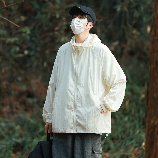 2025 New Skin Clothing Men Summer Trendy Versatile Ice Silk Thin Couple Jacket Fishing Sun Protection Clothes Hooded Purple L