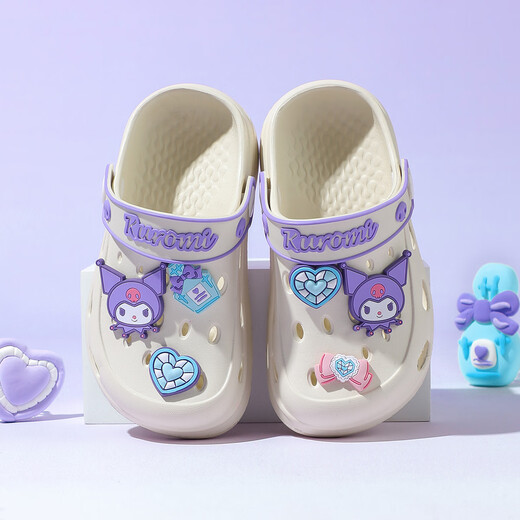Hello Kitty Kinderschuhe Girls 'Hole Schuhe süße Kulomi Home Slipper Kinder Beach Gartenschuhe 5867 Beige 34