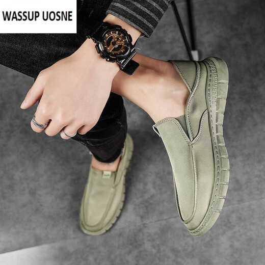 Wassup Uosne viejos zapatos de tela de Beijing zapatos de moda de verano para hombres lienzo de lienzo hombres perezosos conducen suela suave sin cordones ligeros y transpirables ys9901 negro 39