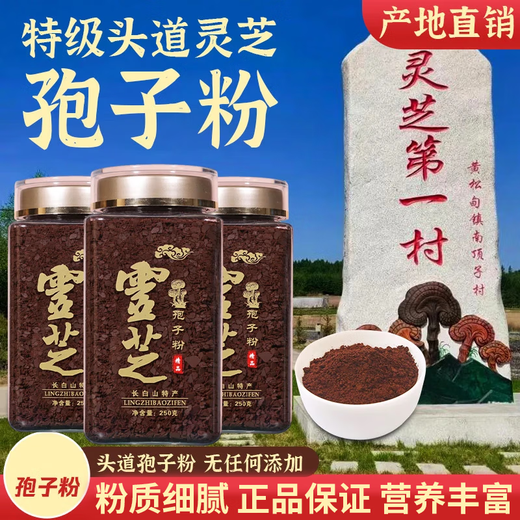 长白山椴木赤灵芝孢子粉破壳头道孢子粉非破壁灵芝孢子粉体虚多病品旗舰 【正宗头道】霊芝孢子粉500g