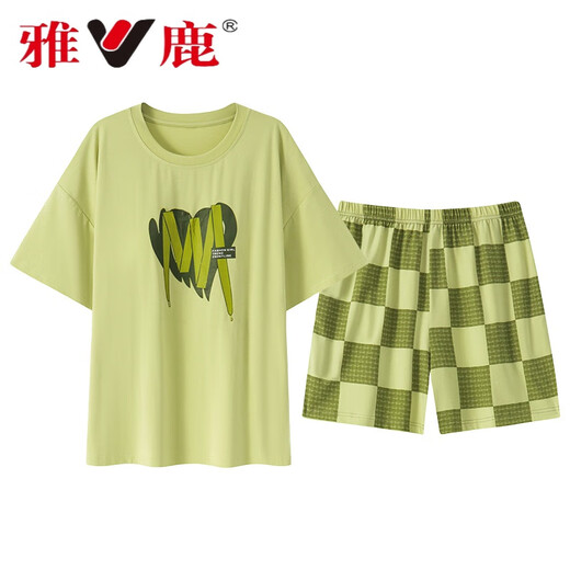 Yalu Modal Pajama Summer Women Женская ледовая шелковая подушка для грудной клетки Лето с коротким рукавом можно носить за пределами домашней одежды с подставкой для грудной клетки, прохладная 12611 2xl Женщины (125-136Jin [Jin равны 0,5 кг])