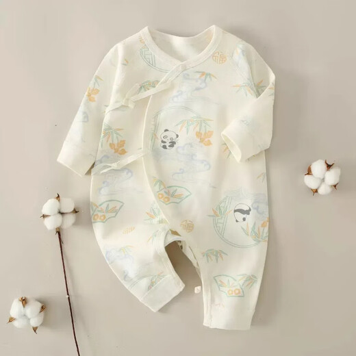 
[Four Seasons Baby Climbing Clothes] Spring and Autumn Baby Clothes Class A Pure Cotton Newborn Onesie Long Sleeve Boneless M12013 Blue Dragonfly 66cm