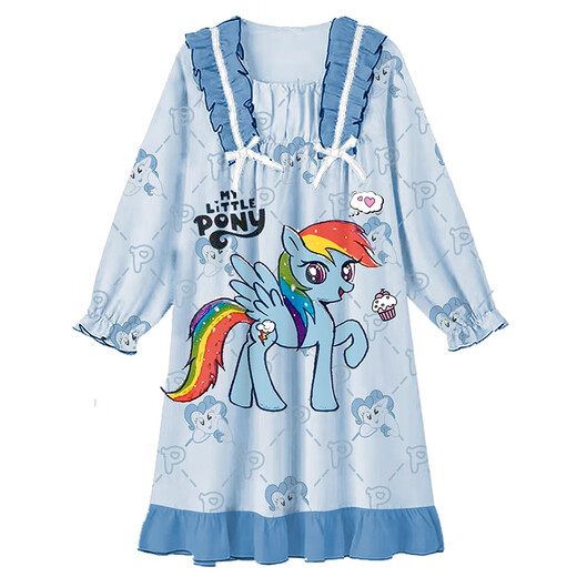Pony (My Little Pony) Детская пижама 2025 Новая весна и осенняя модальная модальная девочка для девочек с длинным рукавами для родительского ребенка пони 2H-St-12189 170 8 размеров (100-110) см.