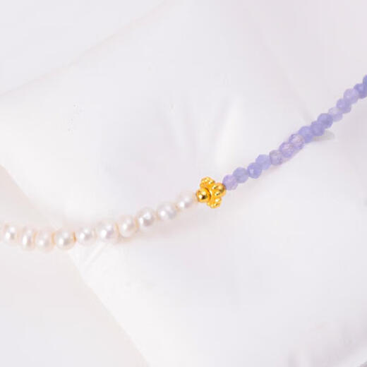 Shengbei natural tanzanite necklace ins style simple tanzanite pearl necklace for women 2025 new women's necklace tanzanite with pearls 40cm+5cm