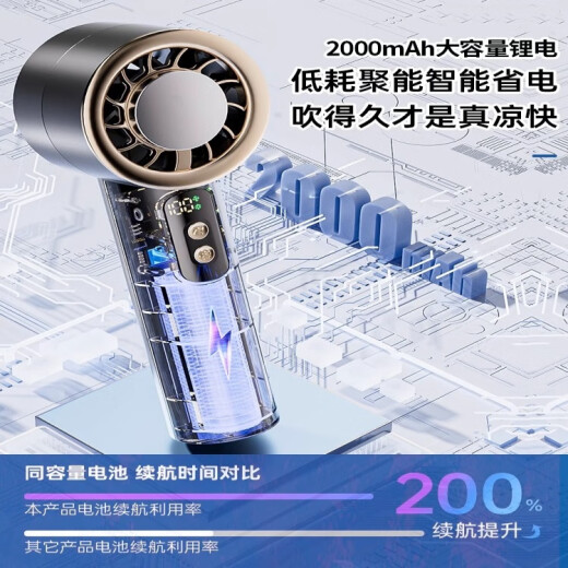 
Xiaomi Youpin Ice Comfort Handheld Small Fan 2025 New Household Cooling Artifact Semiconductor Cold Fan Portable Portable Fan 1047 Creamy Yellow Deluxe Model Multi-Set Digital Display 2000mAh