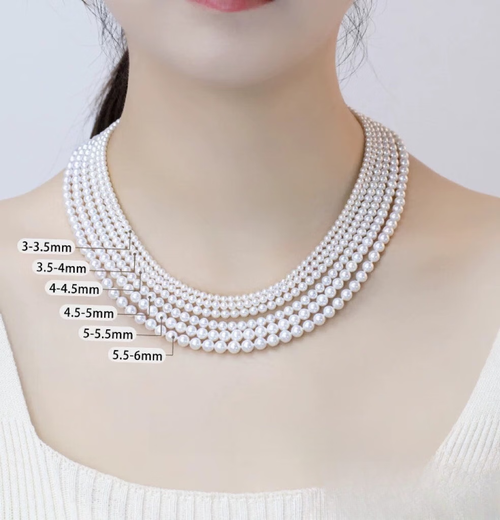 Kawamori Japan AKOYA seawater pearl millet chain small light bulb baby necklace 18K gold perfect round goddess quality clavicle chain almost flawless (AAAAA specially selected goddess quality) 1 3-3.5mm45cm