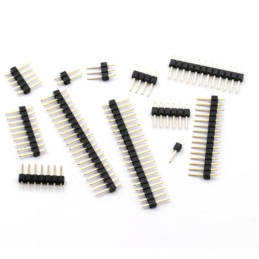 Dafurui single row pin double row pin copper spacing 2.54MM1*2/3/4/5/6/7/8/10/12/20/30P gold-plated plug 1*10P straight pin ordinary (20 pieces)