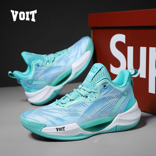 Zapatillas de baloncesto masculino de la marca de agua con botas de combate de choque transpirables para el desgaste antideslizante para estudiantes de combate para estudiantes para niños zapatos deportivos profesionales VT723 Paquete de cojín de gris blanco y obtenga tres código estándar gratuito de 35 Código estándar gratuito
