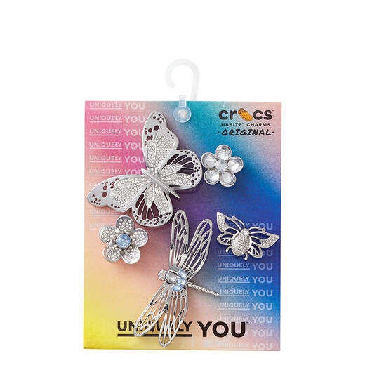 Crocs White Deer Même style Silver Garden Five Set Zhibixing Chaussures Fleur Chaussures Accessoires Décoration Silver Garden Five-Piece Set