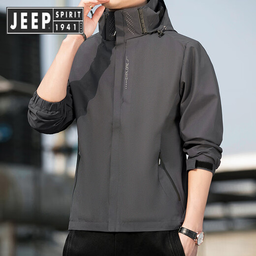 Jeep Spirit Jeep New Sports Paul Shocksuit Kapuze -Jacke im Freien im Freien winddichte wasserdichte, schmutzfreie Paar Outfit 681 Black M.