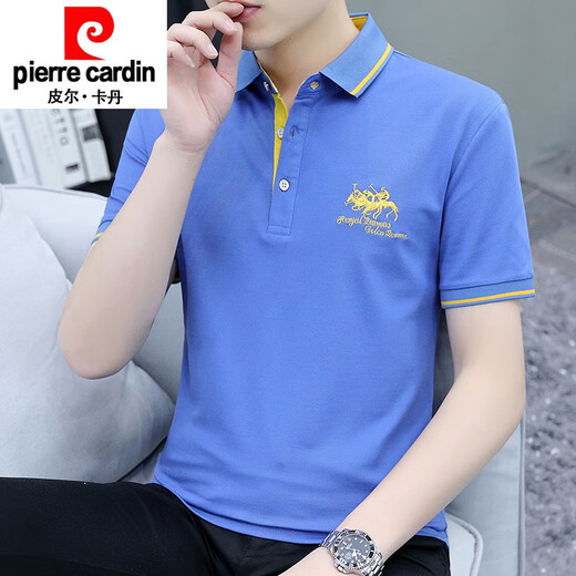皮尔卡丹（pierre cardin）夏季短袖polo衫男潮牌刺绣领子t恤时尚百搭薄款纯色男ins翻领 白色 s5012 M  95-115斤