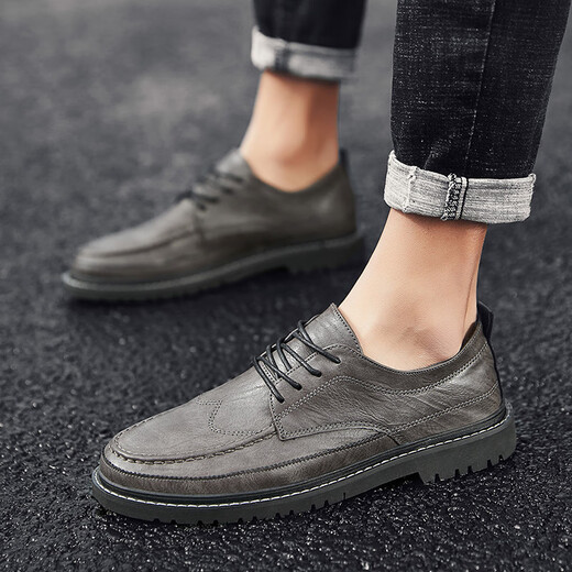 
Red Dragonfly (RED DRAGONFLY) 2025 autumn new style of Brock leather shoes trendy men's shoes men's casual shoes Korean style British style shoes men's H9902 black 38