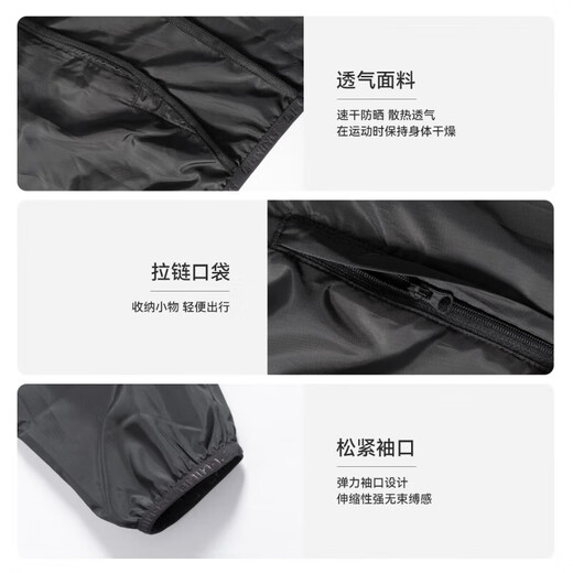 Li Ning sun protection clothes men's quick-drying windbreaker jacket outdoor sun protection summer ice silk cardigan thin breathable skin clothing sportswear
