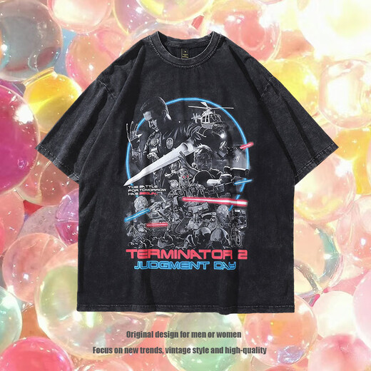 Jingpufei European et Américain Retro Retro Shirts à manches courtes pour hommes et femmes 759 m