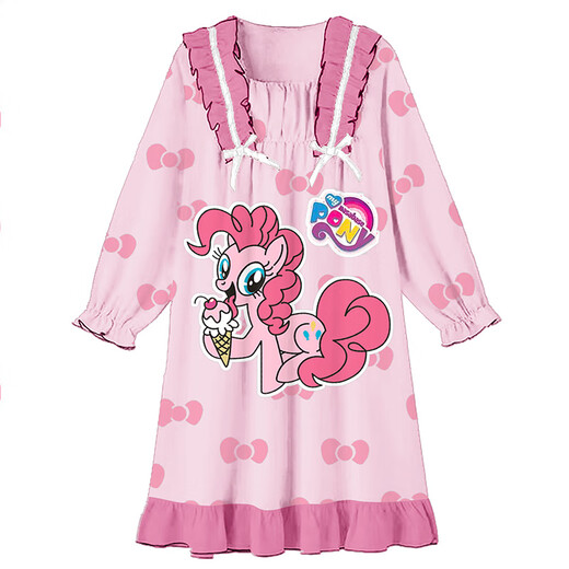 Pony (My Little Pony) Детская пижама 2025 Новая весна и осенняя модальная модальная девочка для девочек с длинным рукавами для родительского ребенка пони 2H-St-12189 170 8 размеров (100-110) см.