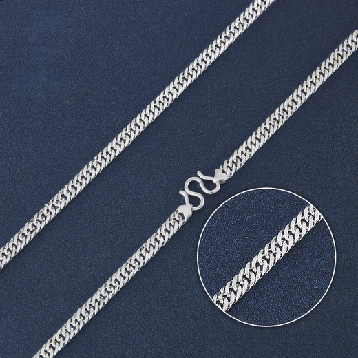 Platinum necklace men's pt950 platinum necklace men's platinum flat chain Xiping chain Cuban necklace not invoiced 60cm gram weight 45.73g