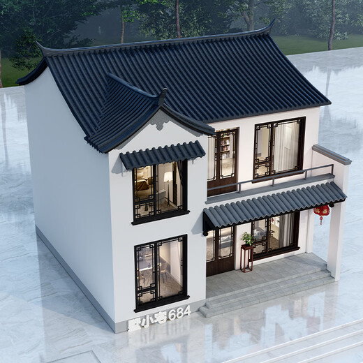 YL684 Rural selbst gebautes Haus mit einer zweistöckigen Villa im chinesischen Stil mit Terrassenentwurfszeichnungen. Custom Design Phased Bestellungen müssen den Kundendienst konsultieren