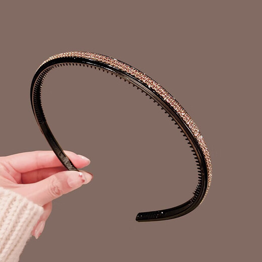 Kamalun (KAMALUN) Flash Diamond Headband Women's 2025 New Pressed Hair Clip with Teeth Anti-Slip Headband Broken Hair Bundle Headband as a Gift for Your Girlfriend Blue Diamond Style + Brand Gift Box