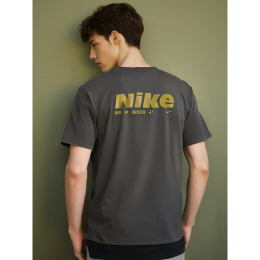 NIKE耐克跑步速干T恤男冰丝防晒短袖新款透气运动装正品休闲上衣 灰色HV4882-299 防晒透气 官方正 M 推荐120-130斤