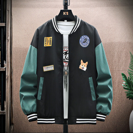 Chang Luzhu Chunqiu Veste pour hommes Trendy Korean Style Baseball Veste de baseball décontracté Studeage adolescent pour hommes 702 blanc [Spring and Automne Style] L Recommandé 90 Jin [Jin est égal à 0,5 kg]
